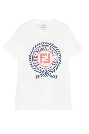 t-shirt in cotone bianco FENDI KIDS | JMI5127AJF0TU9